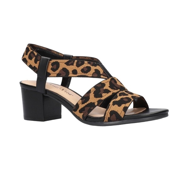 Bella Vita Shoes - Bella Vita Womens Leopard Jodi Stretch Sandals US 6.5M New Open Toe Shoes